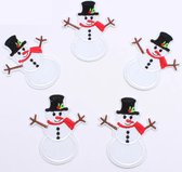Sneeuwpop Strijk Embleem - Kerstcadeau - Set van 5 - Sneeuwpop Patches - Strijkapplicatie - Leuk cadeau - Winter - Kerst - Strijkembleem - Versiering voor kleding