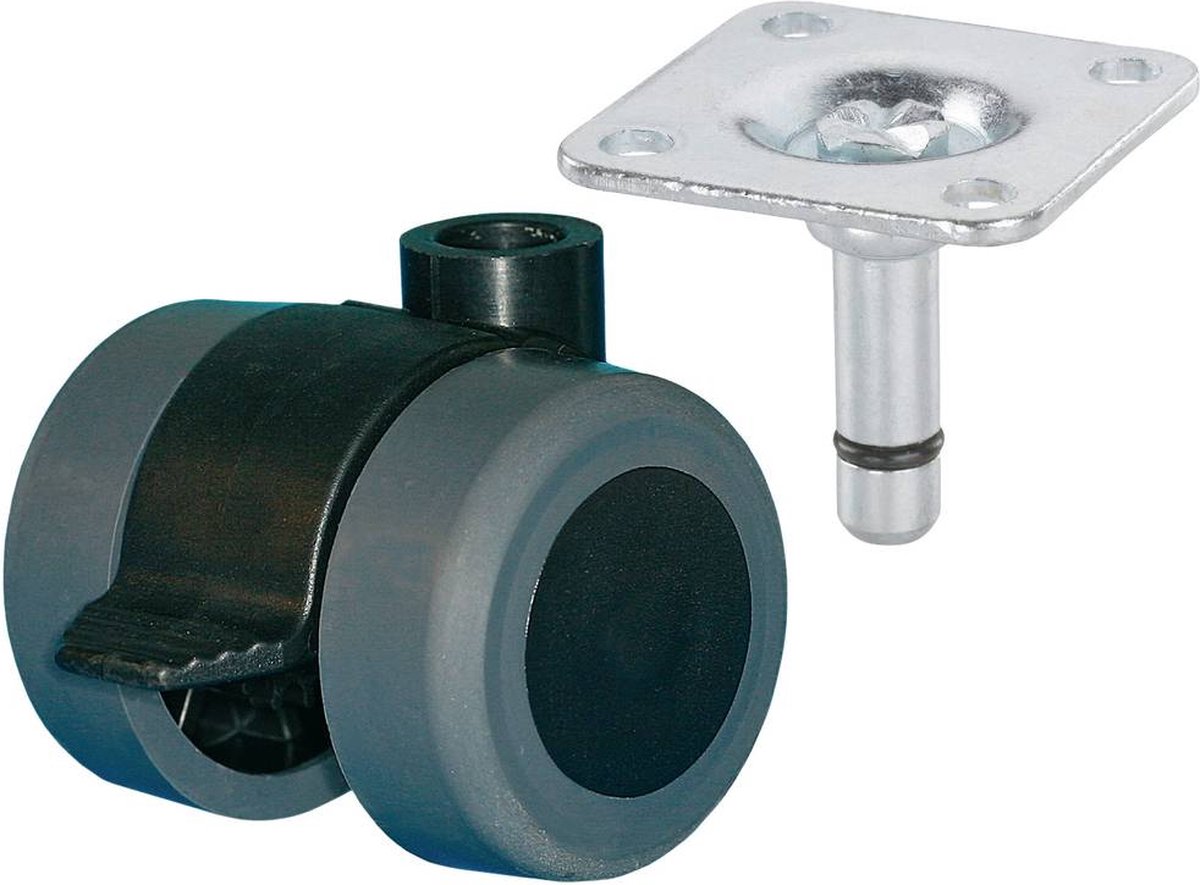 dörner + helmer 761335 Dubbele wielen Wieldiameter: 35 mm Draagvermogen (max.): 70 kg 1 stuk(s)