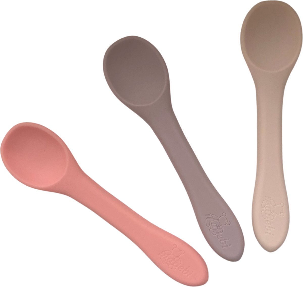 Goedkoopste Mabebi - 3stuks baby/peuter lepels - siliconen lepels - trainingslepels - kinderlepels - leren eten - Roze