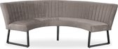 Eetkamerbank - Hengelo - geschikt voor ronde tafel 150 cm - stof Element grijsbruin 03