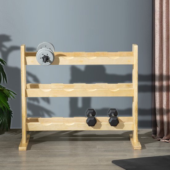 SPORTNOW Verstelbare drie-laags halterstandaard, max. 200 kg, antislip