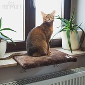 Vensterbed voor katten, 32 x 41 cm: knuffelige kattenligstoel voor de vensterbank, premium kattenbed, wollig voor het raam, vensterbank, kat, wasbaar, vensterbankbed, kat