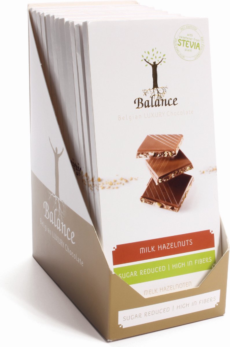 Balance | Belgian Luxury Tablet | Melk | Hazelnoot | 12 Stuks | 12 x 85g