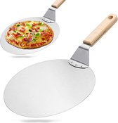Montzys® Pizzaschep RVS - 30cm Keuken Accessoires - Keukengerei - Pizzasteen - Geschikt voor BBQ en Oven