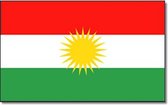 Vlag Koerdistan90 x 150 cm feestartikelen -Koerdistanlanden thema supporter/fan decoratie artikelen