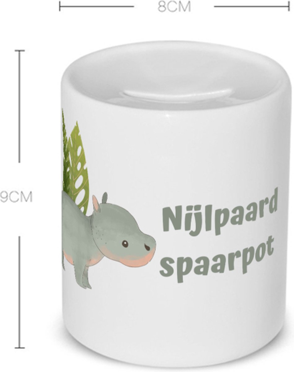 Akyol - nijlpaard Spaarpot - Nijlpaard - dieren liefhebbers - leuke cadeau voor iemand die van houdt van nijlpaarden - verjaardagscadeau - kado - gift - 350 ML inhoud