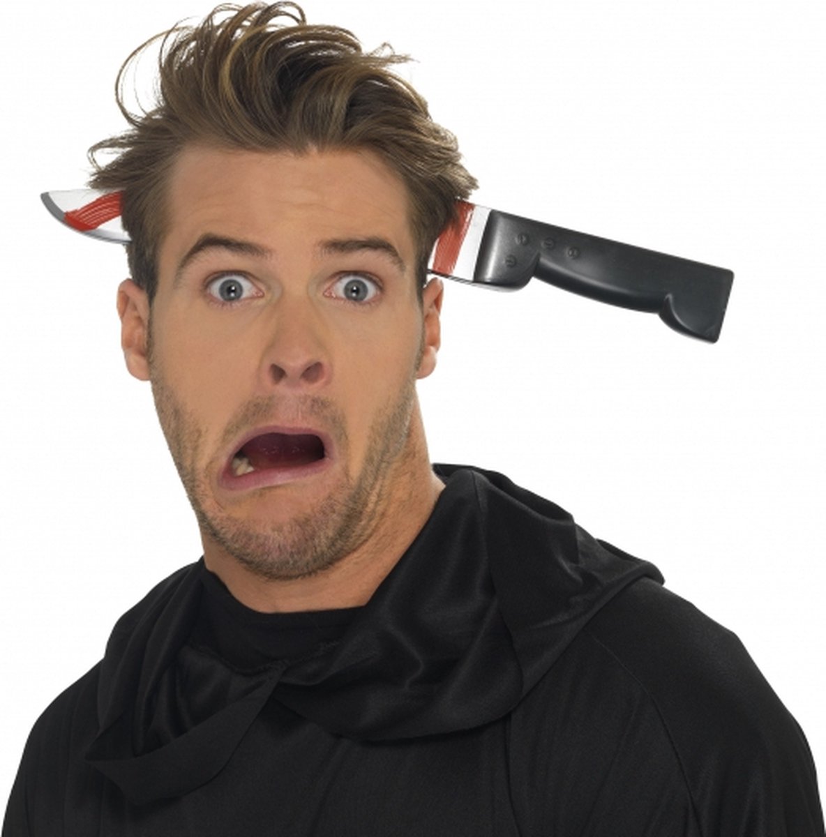 Smiffys Horror Diadeem - mes door hoofd - voor volwassenen - Halloween verkleedaccessoire