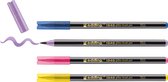 Stylos à paillettes edding 1340 - multicolores - 4 stylos pinceaux à effet pailleté intensif - pointe pinceau 1-6 mm - idéal pour le lettrage à la main, l'écriture, le dessin et la coloration de grandes surfaces