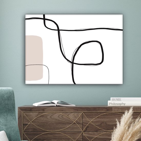 Tableau Peinture Abstrait - Pastel - Minimalisme - 80x60 cm - Décoration murale