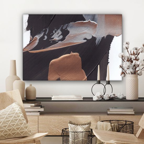 Tableau Peinture Abstrait - Peinture - Or - 180x120 cm - Décoration murale XXL