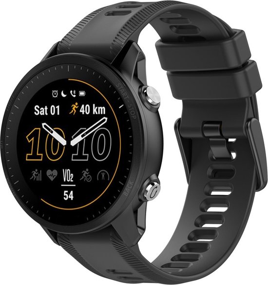 Bracelet en Siliconen - adapté pour Garmin Forerunner 935 / 945 / 955 / 965 / 745 - noir