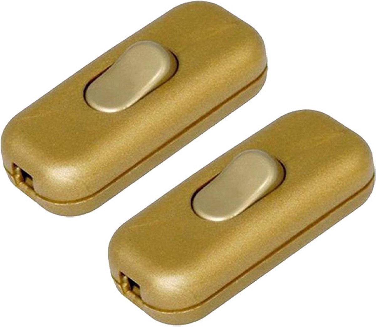 Orbit Electronic Snoerschakelaar - Aan of Uit - 6x2,5x2cm - 250V/2A - Goud - Per 2 stuk(s)