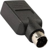 PS/2 Adapter - PS/2 MiniDin 6-pins male naar USB A female - Zwart - Per 1 stuk(s)