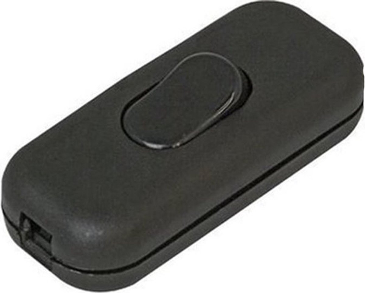 Orbit Electronic Snoerschakelaar - Aan of Uit - 6x2,5x2cm - 250V/2A - Zwart
