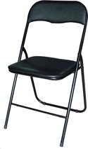 BRASQ Gewatteerde Klapstoel Zwart 43x38x78 cm, opvouwbare stoel FC100