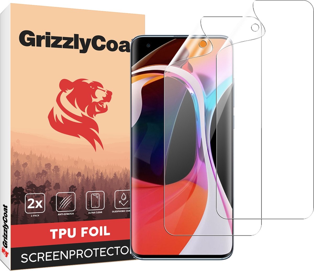 GrizzlyCoat - Screenprotector geschikt voor Xiaomi Mi 10 Hydrogel TPU | GrizzlyCoat Screenprotector - Case Friendly + Installatie Frame (2-Pack)