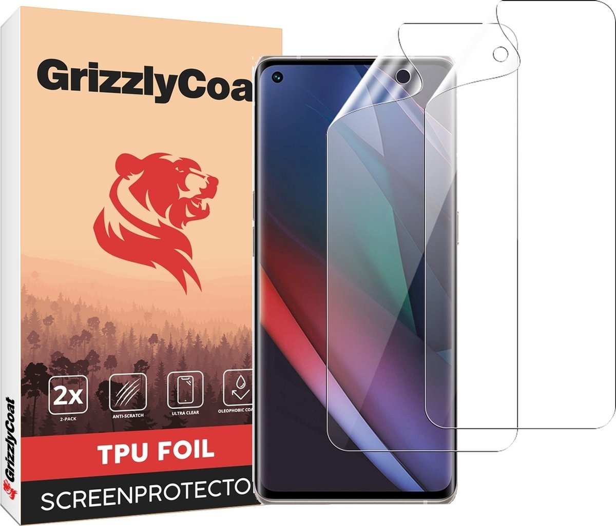 GrizzlyCoat - Screenprotector geschikt voor OPPO Find X3 Neo Hydrogel TPU | GrizzlyCoat Screenprotector - Case Friendly (2-Pack)