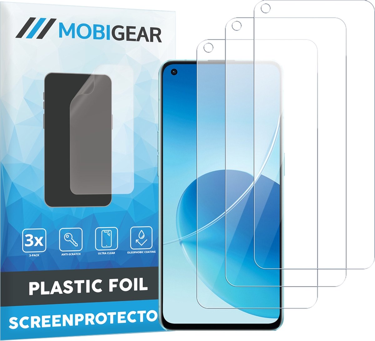 Mobigear Screenprotector geschikt voor OPPO Reno 7 4G | Mobigear Screenprotector Folie - Case Friendly (3-Pack)