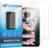Mobigear - Screenprotector geschikt voor Realme C21Y | Mobigear Screenprotector Folie - Case Friendly (3-Pack)