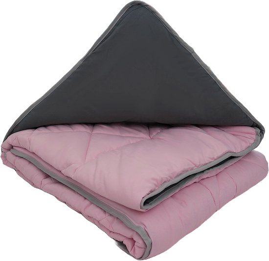 Cozyvita® | wasbare dekbed zonder overtrek - Pastel roze & Grafietgrijs - Inclusief gratis kussensloop - 140x200cm