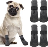Set de 4 chaussures pour chien, bottes imperméables pour chien, protection antidérapante pour les pattes, chaussures pour chien, chaussettes antidérapantes pour l'extérieur (la taille L est pour une largeur de pied d'environ 4,9 cm).