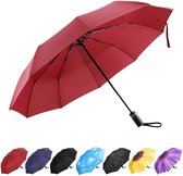 Bol.com Winddichte opvouwbare reisparaplu regenparaplu voor mannen vrouwen en familie automatisch openen en sluiten houten handvat aanbieding