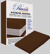 Het Ultieme Zachte Hoeslaken- Jersey -Stretch -100% Katoen-Lits-Jumeaux- 200x220+40cm-Donkerbruin - Voor Boxspring-Waterbed