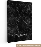 Tableau sur toile Marbre - Céramique - Ligne - 60x90 cm - Décoration murale