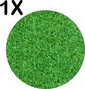 BWK Luxe Ronde Placemat - Groen - Gras - Achtergrond - Set van 1 Placemats - 40x40 cm - 2 mm dik Vinyl - Anti Slip - Afneembaar