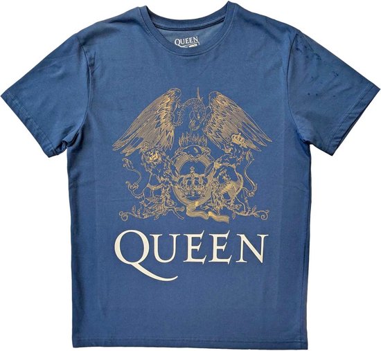T-shirt Officiel Queen 'Classic Crest' Noir - Unisexe Adulte - Coton - Neuf Avec étiquettes