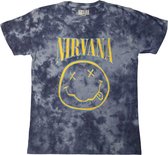 Nirvana - Happy Face Blue Stroke Heren T-shirt - XL - Blauw