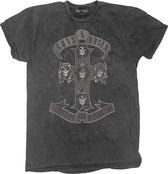 Guns N' Roses - Monochrome Cross Kinder T-shirt - Kids tm 6 jaar - Zwart