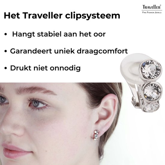 Clips d'oreilles Traveler - Femme - Couleur argent - Cristal Swarovski -155805