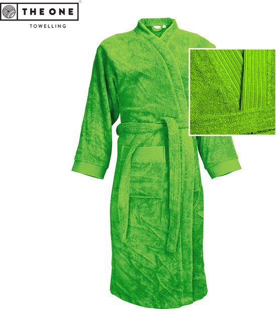 The One Towelling Badjas - XXL/XXXL - Zachte kamerjas - Vocht absorberend - 100% Gekamd badstofkatoen - Limoengroen