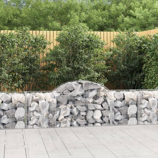 vidaXL - Schanskorven - 50 - st - gewelfd - 200x50x60/80 - cm - ijzer