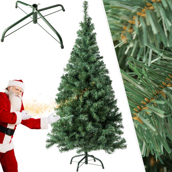 tectake® Kunstkerstboom - Levensecht met flexibele takken - Volumineus - Stabiel en eenvoudig te monteren - Kunstkerstboom als kerstversiering - 180cm - 533 takken - Groen