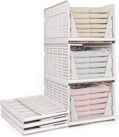 Set van 3 opvouwbare kledingkast opbergdozen, plastic opbergdozen, kastcontainers met lades, opvouwbare stapelbare opbergdozen voor kleding, slaapkamer, keuken, badkamer.