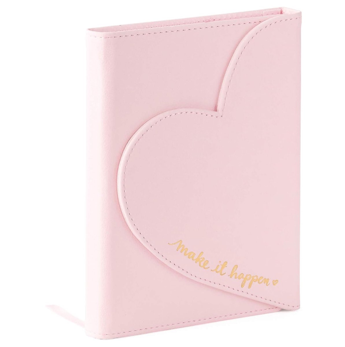 Eccolo Dayna Lee Love Journal & Notebook With Magnetic Heart Flap, 256 Acid-Free Ruled Pages (Light Pink - Make It Happen) - 13.97x17.78cm