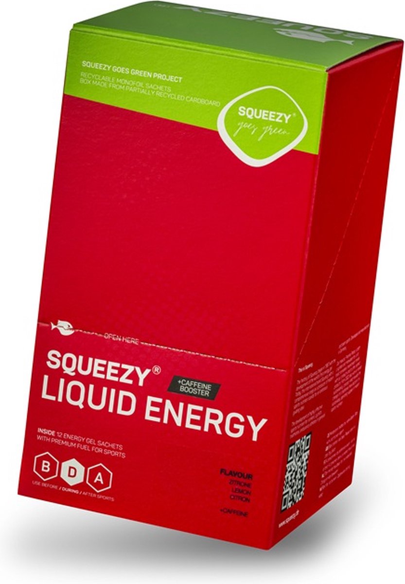 Goedkoopste Squeezy Super Drink Gel - Squeezy - Drinkgels met caffeïne - Energiegels - Tijdens de inspanning
