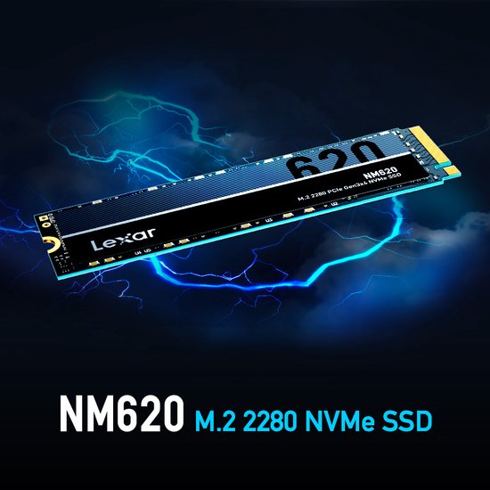 Lexar NM620, 1 TB SSD PCIe 3.0 x4, NVMe 1.4, M.2 2280 Lexar NM620, 1 TB SSD PCIe 3.0 x4, NVMe 1.4, M.2 2280