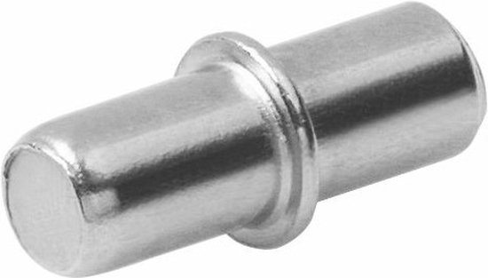 AMIG Supports/Supports pour étagère d'armoire - 8x pièces - métal - argent - D5 x L16 mm - épingles d'armoire