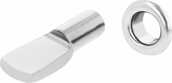 AMIG Supports d'étagère d'armoire - 8x pièces - métal - argent - D5 x L20 mm - épingles d'armoire