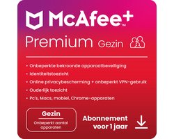 McAfee+ Premium - Familie - Onbeperkt Aantal Apparaten - 1 Jaar - NL - Download