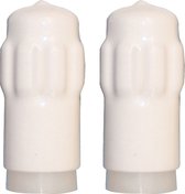 QlinQ Butoir de porte - 2x - butée de porte - blanc - plastique - 65 x 40 mm - montage à vis - capuchon