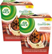 Bougie parfumée - Air Wick - Pomme et cannelle - Pack Duo - 2*105gr - Cadre photo - Pack économique 6 pièces