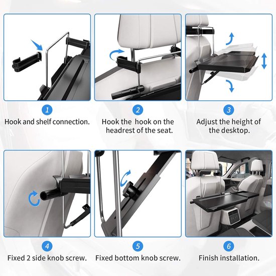 MILIWAN Plateau De Volant Voiture Double-Face - Bureau Portable Pour Manger/Travailler - 28x42 Cm
