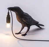 Decoratieve vogel lamp - Raaf - LED Gloeilamp - Bureau - Tafel - Kantoor - Warm licht - Snoer