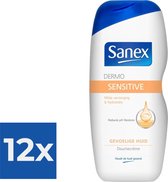 Sanex Showergel Dermo Sensitive - Gevoelige Huid 250ml - Voordeelverpakking 12 stuks