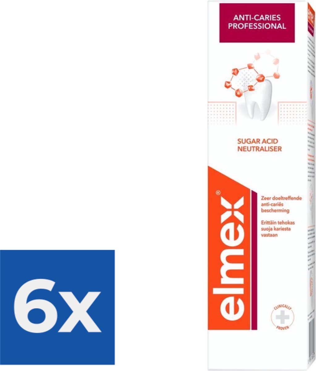 Elmex Tandpasta Anti-Cariës Professional 75 ml - Voordeelverpakking 6 stuks
