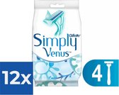 Gillette Simply Venus2 Wegwerpscheermesjes Vrouwen - 4 Stuks - Voordeelverpakking 12 stuks